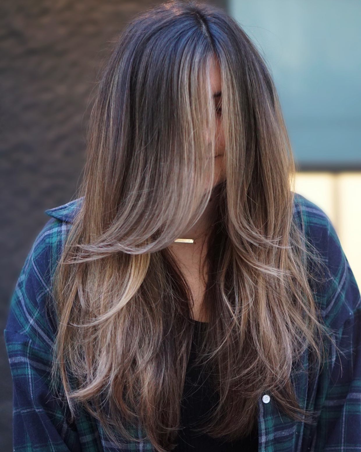 Voluminous Bronde Shag for Long Hair