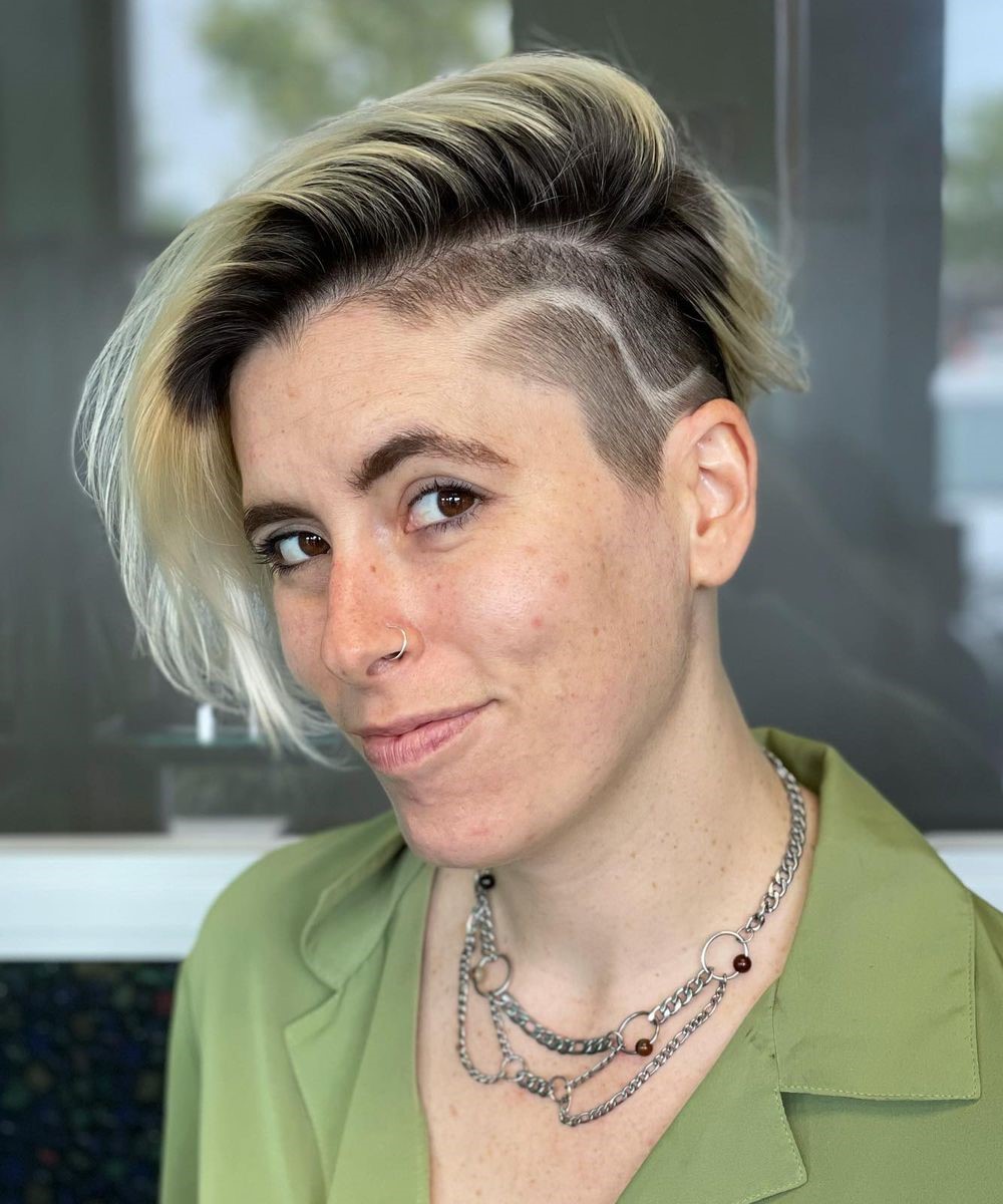 Grunge Black-and-Blonde Undercut Hairstyle