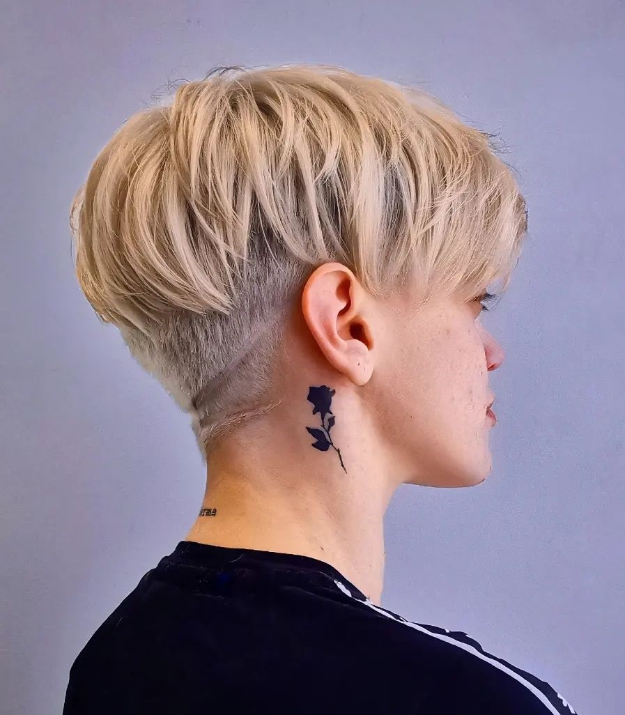 Blonde Undercut Pixie with Choppy Top