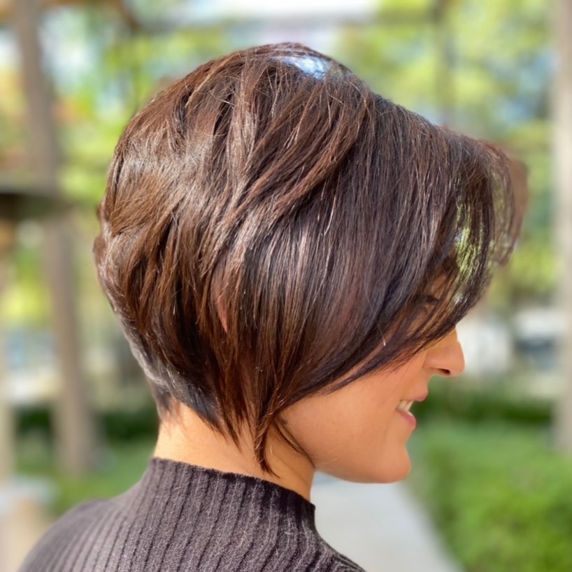 Long Pixie Cut with Swoopy Bangs