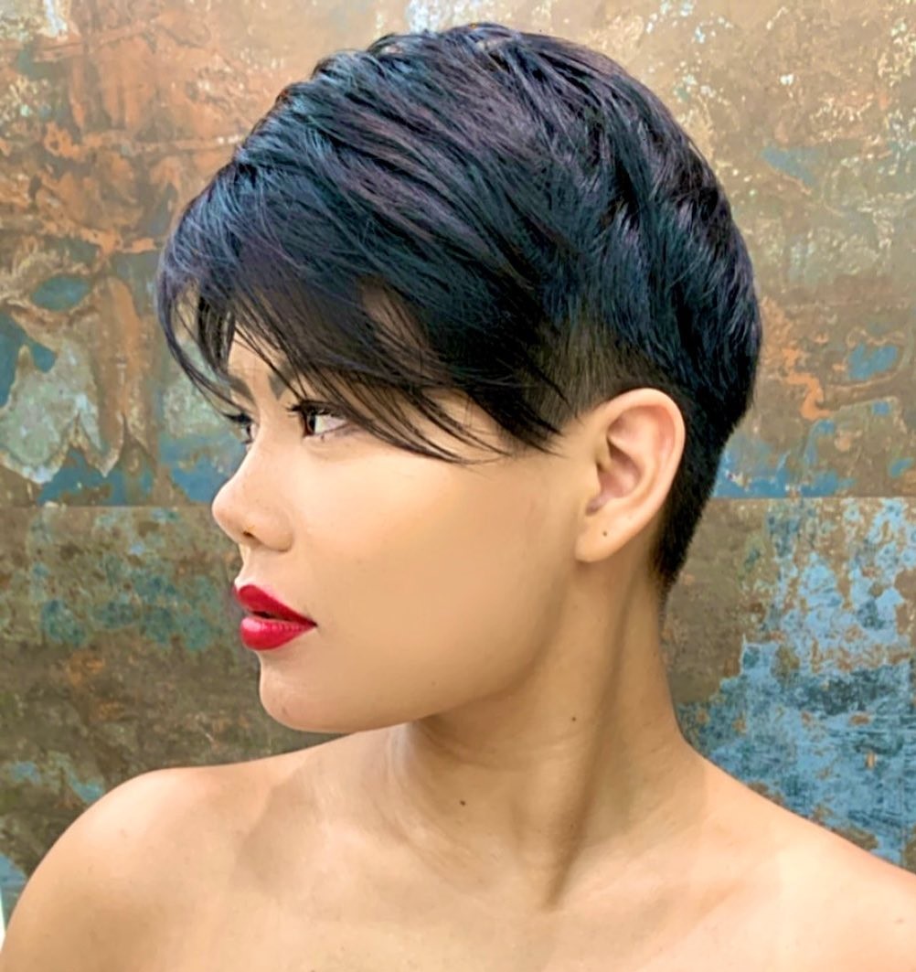 Very Short Black Undercut Hairstyle